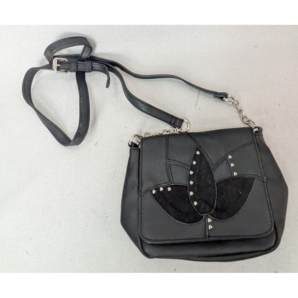 Crossbody Bag Womens Small Black Good Studded Lotus Flower Boho
